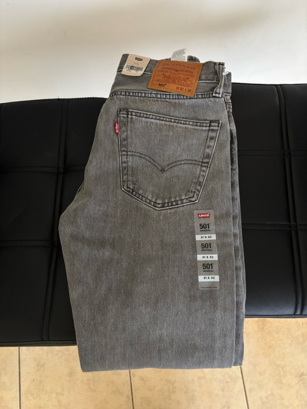 Levi's Men's 501 Straight Gray Jeans